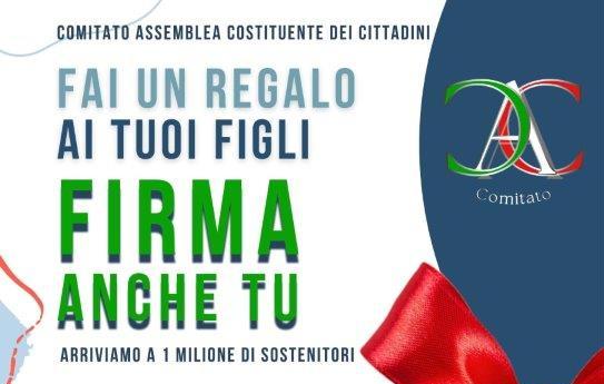 Raccolta firme referendum - MODIFICHE AGLI ARTICOLI 32,75 E 135 DELLA COSTITUZIONE E ALLA LEGGE COSTITUZIONALE 25 MAGGIO 1970, N. 352